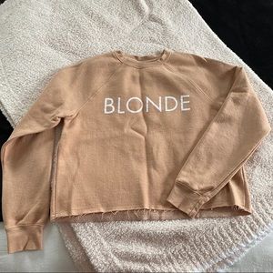 Brunette the Label “BLONDE” cropped sweatshirt